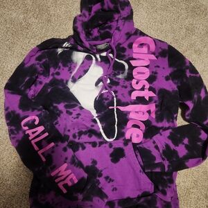 Hot Topic Purple and Black Ghost Face Hoodie